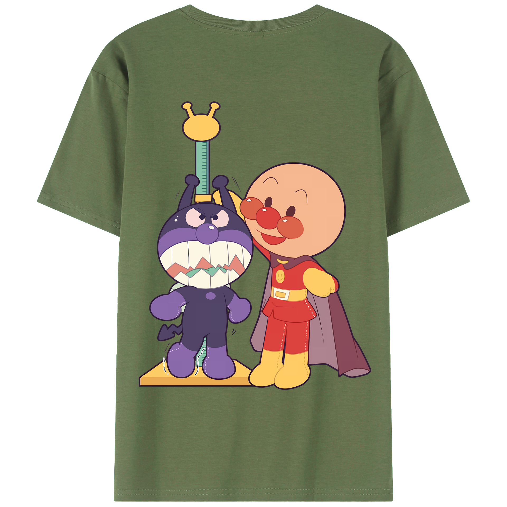 （画像用） アンパンマン Anpanman 綿100％ メンズ半袖Tシャツ（バックプリント） 通気性